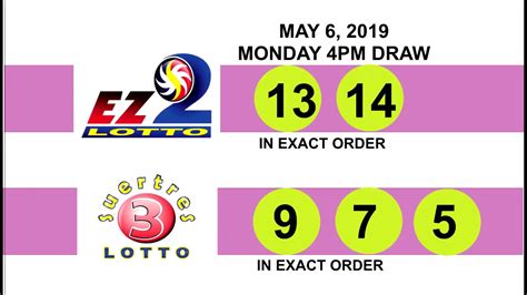 EZ2 RESULT May 6, 2019 .